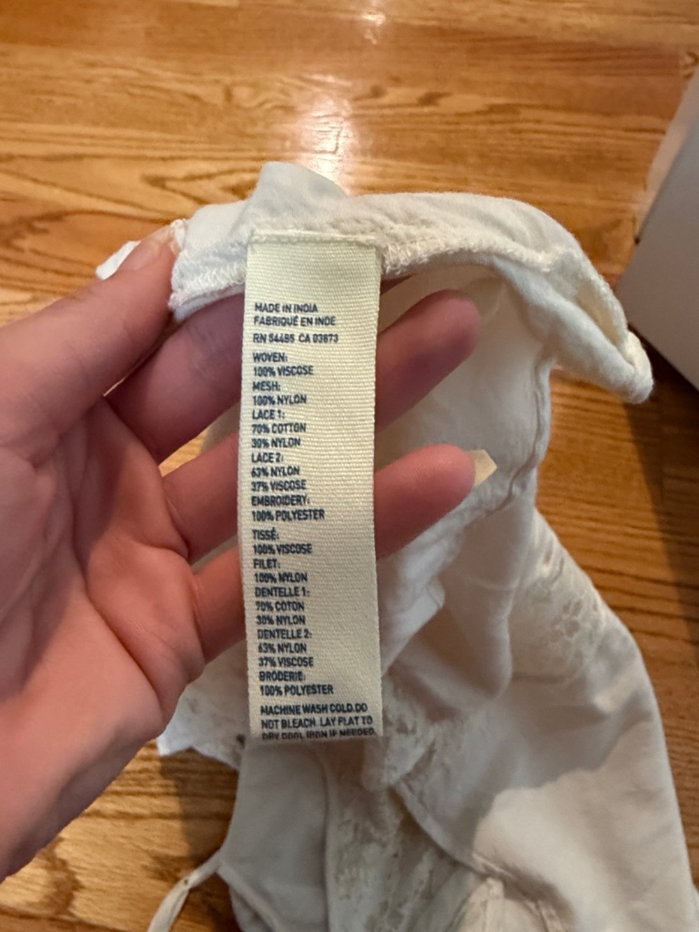 American Eagle Outfitters Cream Lace Trim Tank - Picture 4 of 4